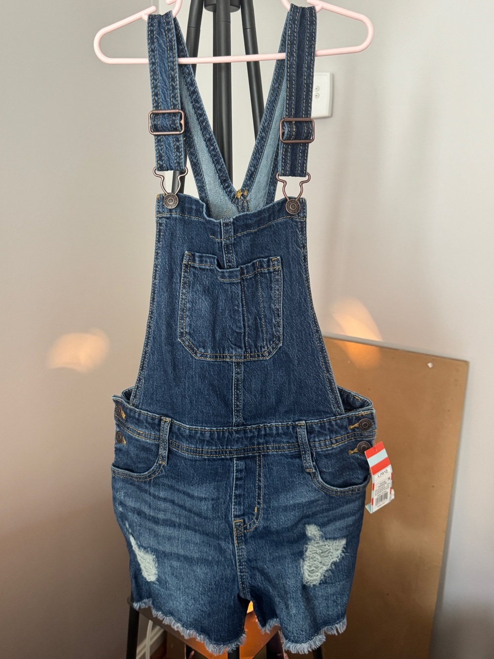 Cat & Jack Girls Denim Dark Wash Short Overalls Rompers- NWT- $20